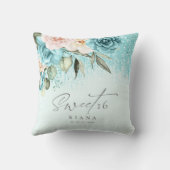 フローラスパークSweet sixteenティール(緑がかった色)ID912 クッション (裏面)