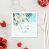 フローラスパークSweet sixteenティール(緑がかった色)ID912 スタンダードカクテルナプキン (インサイチュ)