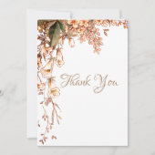 フローラスパーソナライズされたクリー結婚ト サンキューカード (正面)
