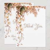フローラスパーソナライズされたクリー結婚ト サンキューカード (正面/裏面)