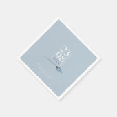 フローラスパ結婚ルクルの日付ダスティブルーID889 スタンダードカクテルナプキン (角)