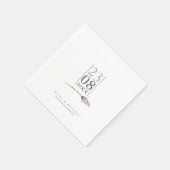 フローラスパ結婚ルクルの日付ホワイト/メイブID889 スタンダードカクテルナプキン (角)