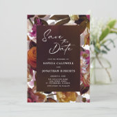 フローラスプランドアQRコードモダンムーディ結婚ーズ セーブザデート (スタンド正面)