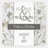 フローラスプリグかわいらしカスタムトレンディー吸光度 スクエアシール (正面)