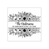 フローラスプリットモノグラムフラワーテーマ ラバースタンプ (インプリント)