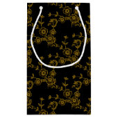 フローラスプレースタイル1、ブラック金ゴールド抱き枕s スモールペーパーバッグ (裏面)