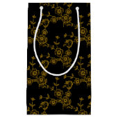 フローラスプレースタイル1、ブラック金ゴールド抱き枕s スモールペーパーバッグ (正面)