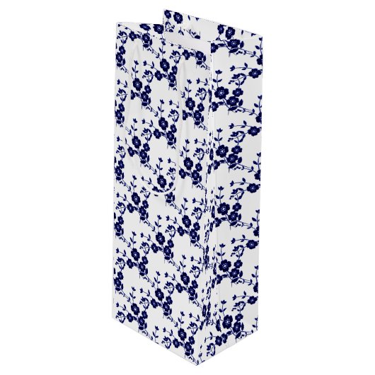 フローラスプレースタイル1、ブルーホワイトワイン抱き枕 ワインギフトバッグ (正面アングル)