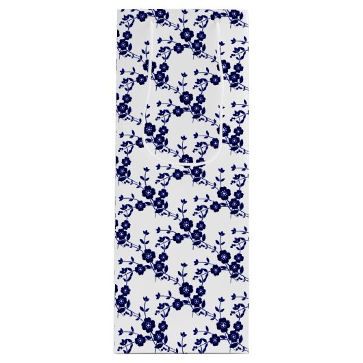 フローラスプレースタイル1、ブルーホワイトワイン抱き枕 ワインギフトバッグ (正面)