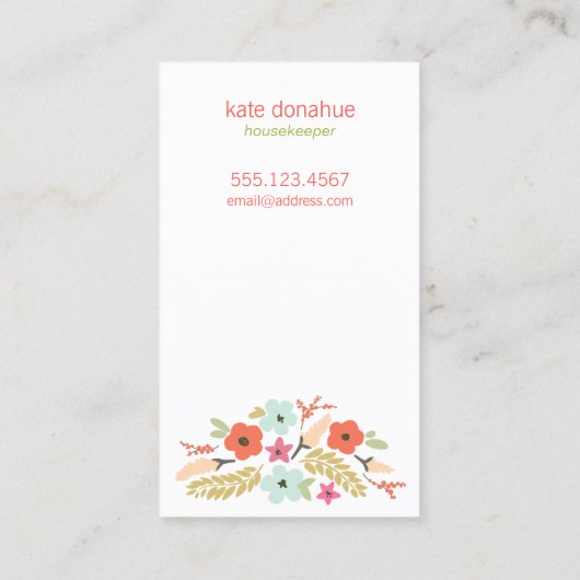 フローラスプレーボトルハウスクリーニング事業 名刺 (裏面)