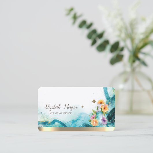 フローラスプレーボトル抽象芸術名刺 名刺 (スタンド正面)