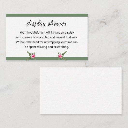 フローラスプレー表示シャワー エンクロージャーカード (正面/裏面)