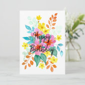 フローラスプレー誕生日カード 招待状 (スタンド正面)