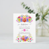 フローラスペインのフィエスタウェディング日付を保存 案内ポストカード (スタンド正面)