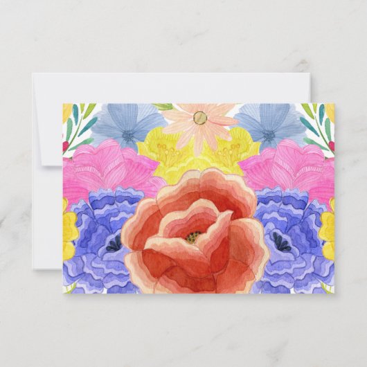 フローラスペインのフィエスタウェディングRSVPカード 出欠カード (裏面)