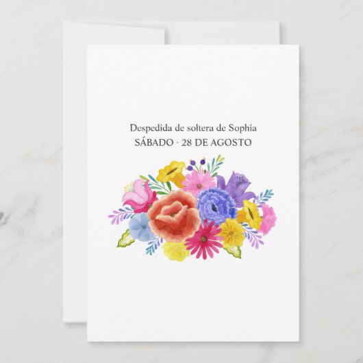 フローラスペインのフィエスタブライダルシャワービンゴ (裏面)