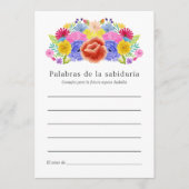 フローラスペインのフィエスタブライダルシャワー アドバイスカード (正面)