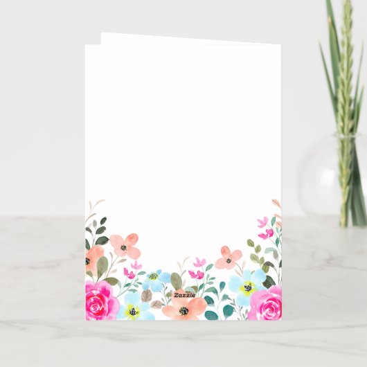 フローラスペインの母の日あなたが大好きママ写真 箔グリーティングカード (裏面)