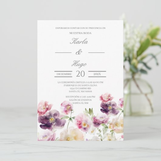 フローラスペインの水結婚色 招待状 (スタンド正面)