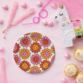 フローラスマイル70sガーリーヴィンテージパターンHippie ペーパープレート (パーティー)