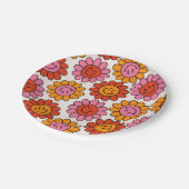 フローラスマイル70sガーリーヴィンテージパターンHippie ペーパープレート (アングル)