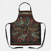 フローラスメリークリスマスブライト引用文 エプロン (正面)
