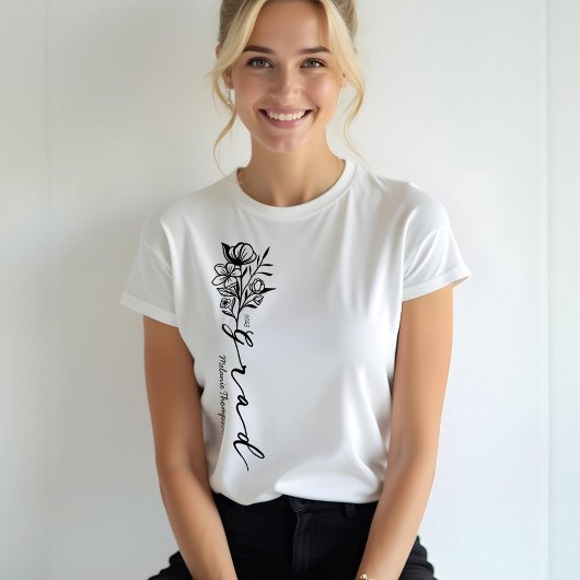 フローラスモダンケッチグラードスクパーソナライズされたリプト トライブレンドTシャツ