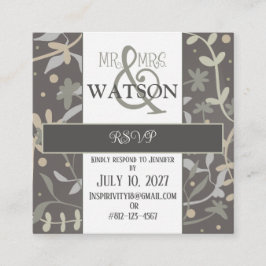 フローラスモダンリエレガントグ検査RSVP エンクロージャーカード