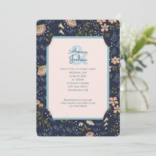 フローラスリットフレーム結婚式招待状 招待状 (スタンド正面)