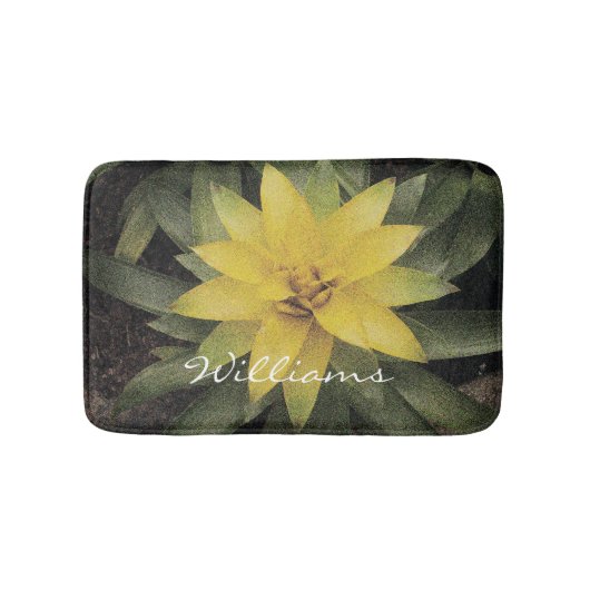 フローラスリップまたは滑ることの黄色い花かわいらし付きノンバスマット バスマット (正面)