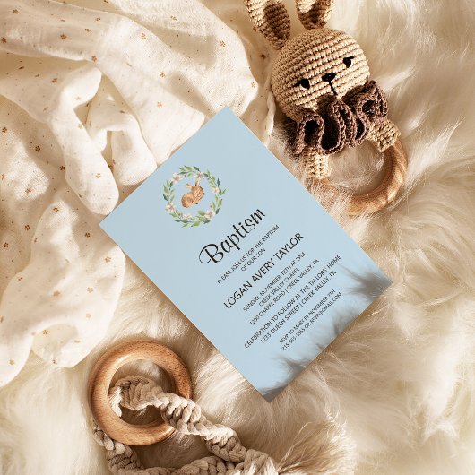 フローラスリーピングディアボーイバプテスマ招待状 招待状