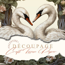 フローラスワンズヴィンテージみすぼらしいシックなデコップページ 薄葉紙