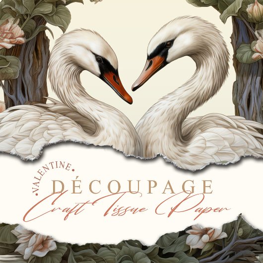 フローラスワンズヴィンテージみすぼらしいシックなデコップページ 薄葉紙