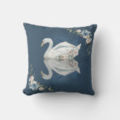 フローラスワンブルー反射 クッション (正面)