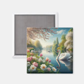 フローラスワンレイク春作品 マグネット (正面/裏面)