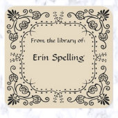 フローラスワーズとカール蔵書票 スクエアシール