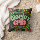 フローラスワールアートヴィンテージ60年代70年代レトロスローピロ クッション (ブランケット)