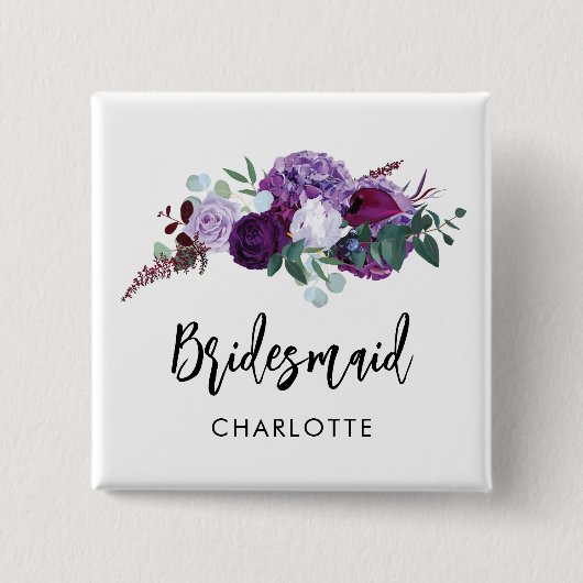 フローラス結婚クリプトのKeepsakeカスタム Bridesmaid 缶バッジ (正面)
