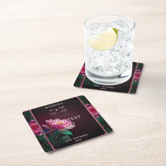 フローラス結婚スイート | 星空のナイトロマンス スクエアペーパーコースター (インサイチュ)