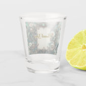 フローラス結婚タンパンクの緑と銀 ショットグラス (裏面)