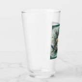 フローラス結婚タンパンクの緑と銀 タンブラーグラス (右)