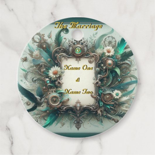 フローラス結婚タンパンクの緑と銀 フェイバータグ (正面)