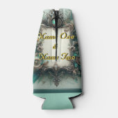 フローラス結婚タンパンクの緑と銀 ボトルクーラー (裏面)