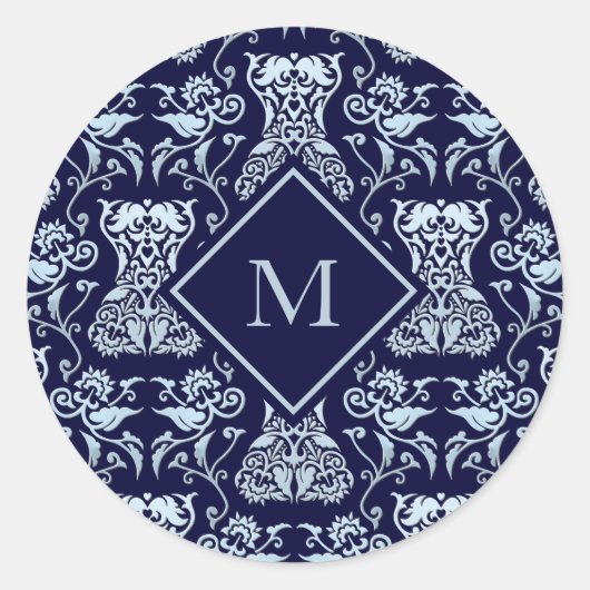 フローラセットのダマスクパターン ラウンドシール (正面)