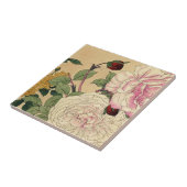 フローラセラミックタイル、小(4.25インチx 4.25インチ) タイル (側面)