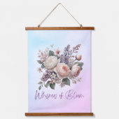 フローラセレニティ： 3ピースウッドトップウォールタペストリー 吊り下げ型タペストリー (正面2)