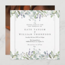 フローラセージと薄紫スクエア結婚写真