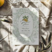 フローラセージグリーンパーフェクトペア梨ブライダルシャワー 招待状