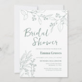 フローラセージグリーンブライダルシャワー招待 招待状 (正面)