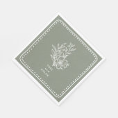 フローラセージグリーンブーケ結婚ーズ スタンダードランチョンナプキン (角)